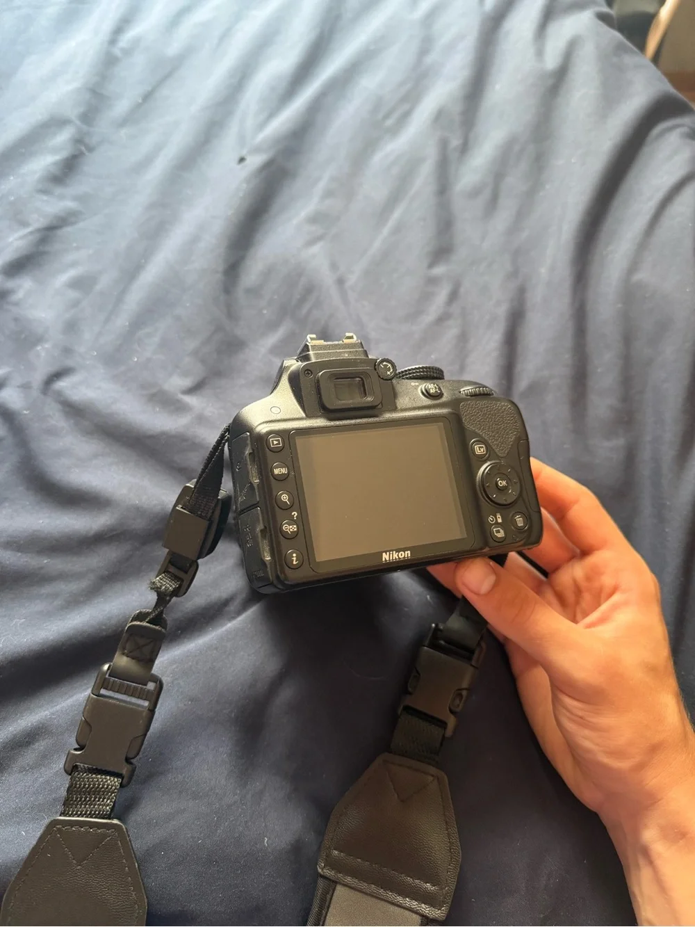 Nikon DSLR with Padded Black Camera Neck Strap